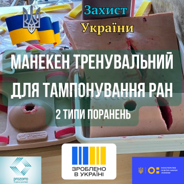 Манекен тренувальний для тампонування ран, 2 типи поранень