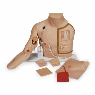 Chest Simulator with Peripheral Port Access Arm